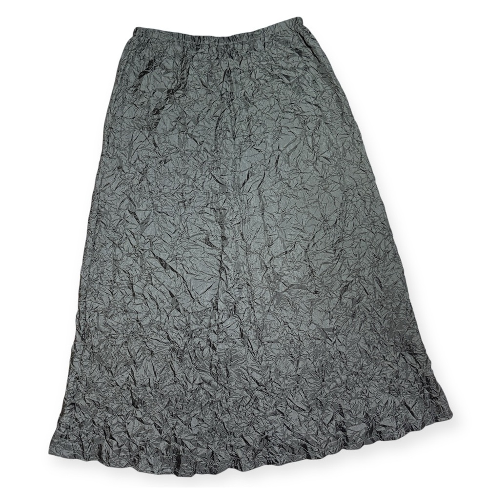 Babette Textured Crinkle Skirt In Khaki Sz Large